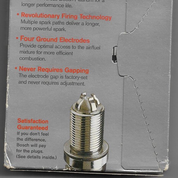 NEW BOSCH PLATINUM SPARK PLUG PACK OF 4 (PN BOSCH 4477) - Picture 5 of 5